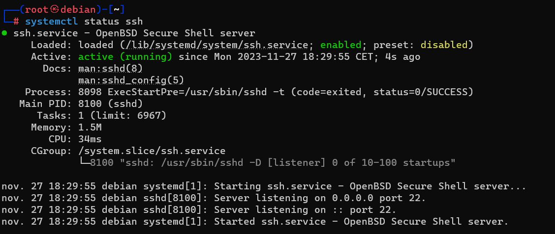 OpenSSH Status